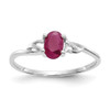 Lex & Lu 10k White Gold Polished Geniune Ruby Birthstone Ring 10XBR1 LAL96725 - Lex & Lu