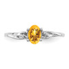 Lex & Lu 10k White Gold Polished Geniune Citrine Birthstone Ring 10XBR1 LAL96729 - 4 - Lex & Lu