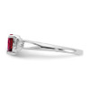 Lex & Lu 10k White Gold Polished Geniune Garnet Birthstone Ring 10XBR1 LAL96743 - 3 - Lex & Lu