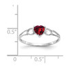 Lex & Lu 10k White Gold Geniune Rhodolite Garnet Birthstone Ring 10XBR1 LAL96748 - 3 - Lex & Lu