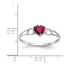 Lex & Lu 10k White Gold Polished Geniune Ruby Birthstone Ring 10XBR1 LAL96749 - 5 - Lex & Lu