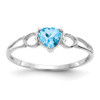 Lex & Lu 10k White Gold Geniune Blue Topaz Birthstone Ring 10XBR1 LAL96754 - Lex & Lu