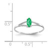 Lex & Lu 10k White Gold Polished Geniune Emerald Birthstone Ring 10XBR1 LAL96771 - 5 - Lex & Lu