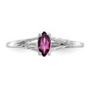 Lex & Lu 10k White Gold Geniune Rhodolite Garnet Birthstone Ring 10XBR1 LAL96772 - 4 - Lex & Lu