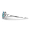 Lex & Lu 10k White Gold Polished Geniune Blue Topaz Birthstone Ring 10XBR2 - 3 - Lex & Lu