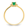 Lex & Lu 10k Yellow Gold Geniune Diamond & Emerald Birthstone Ring 10XBR2 - 2 - Lex & Lu