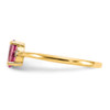 Lex & Lu 10k Yellow Gold Geniune Diamond & Pink Tourmaline Birthstone Ring - 3 - Lex & Lu