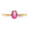 Lex & Lu 10k Yellow Gold Geniune Diamond & Pink Tourmaline Birthstone Ring - 4 - Lex & Lu