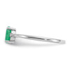 Lex & Lu 10k White Gold Geniune Diamond & Emerald Birthstone Ring 10XBR2 - 3 - Lex & Lu