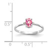 Lex & Lu 10k White Gold Geniune Dia/Pink Tourmaline Birthstone Ring 10XBR2 - 5 - Lex & Lu