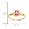 Lex & Lu 10k Yellow Gold Polished Geniune Pink Tourmaline Birthstone Ring 10XBR2 - 4 - Lex & Lu