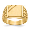 Lex & Lu 14k Yellow Gold Men's Signet Ring LAL96843 - Lex & Lu