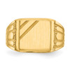 Lex & Lu 14k Yellow Gold Men's Signet Ring LAL96843 - 4 - Lex & Lu