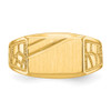 Lex & Lu 14k Yellow Gold Men's Signet Ring LAL96844 - 4 - Lex & Lu