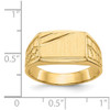Lex & Lu 14k Yellow Gold Men's Signet Ring LAL96844 - 5 - Lex & Lu