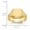 Lex & Lu 14k Yellow Gold Signet Ring LAL96848 - 5 - Lex & Lu