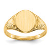 Lex & Lu 14k Yellow Gold Signet Ring LAL96853 - Lex & Lu