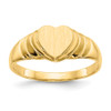 Lex & Lu 14k Yellow Gold Heart Signet Ring LAL96856 - Lex & Lu