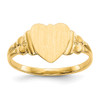 Lex & Lu 14k Yellow Gold Heart Signet Ring LAL96857 - Lex & Lu