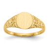 Lex & Lu 14k Yellow Gold Signet Ring LAL96860 - Lex & Lu