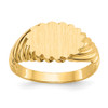 Lex & Lu 14k Yellow Gold Signet Ring LAL96861 - Lex & Lu