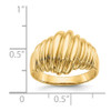 Lex & Lu 14k Yellow Gold Polished Scalloped Dome Ring LAL96876 - 3 - Lex & Lu