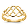 Lex & Lu 14k Yellow Gold Polished & D/C Fancy Ring - Lex & Lu