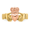 Lex & Lu 14k Two-tone Gold Polished Claddagh Ring LAL96883 - 5 - Lex & Lu