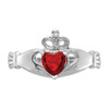 Lex & Lu 14k White Gold CZ January Birthstone Claddagh Heart Ring - 5 - Lex & Lu