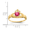 Lex & Lu 14k Yellow Gold CZ July Birthstone Claddagh Heart Ring - 3 - Lex & Lu