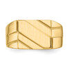 Lex & Lu 14k Yellow Gold Polished Diagonal Men's Signet Ring - 5 - Lex & Lu