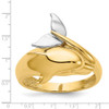 Lex & Lu 14k Two-tone Gold Polished Dolphin Ring - 3 - Lex & Lu