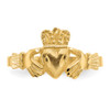 Lex & Lu 14k Yellow Gold Satin & D/C Claddagh Ring - 5 - Lex & Lu