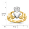 Lex & Lu 14k Two-tone Gold Men's Claddagh Ring - 3 - Lex & Lu