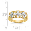 Lex & Lu 14k Yellow Gold Rhodium D/C Wave Ring - 3 - Lex & Lu