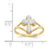 Lex & Lu 14k Yellow Gold & Rhodium Cross Ring - 8 - Lex & Lu