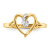 Lex & Lu 14k Yellow Gold & Rhodium Cut-out Heart Ring - 5 - Lex & Lu