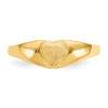 Lex & Lu 14k Yellow Gold Heart Signet Ring LAL97052 - 5 - Lex & Lu