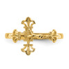Lex & Lu 14k Yellow Gold D/C Crucifix Ring LAL97082 - 5 - Lex & Lu