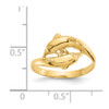 Lex & Lu 14k Yellow Gold Double Dolphins Ring - 3 - Lex & Lu