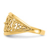 Lex & Lu 14k Yellow Gold Fleur-De-Lis Tapered Ring - 4 - Lex & Lu