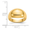 Lex & Lu 14k Yellow Gold 10mm Domed-top Tapered Cigar Band Ring - 3 - Lex & Lu