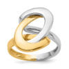 Lex & Lu 14k Two-tone Gold Fashion Swirl O Ring - Lex & Lu