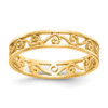 Lex & Lu 14k Yellow Gold Polished & Textured Ring Band - Lex & Lu