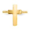 Lex & Lu 14k Yellow Gold Polished Textured Cross Ring - 5 - Lex & Lu