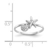 Lex & Lu 14k White Gold Polished Starfish & Sand Dollar Ring - 4 - Lex & Lu