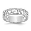 Lex & Lu 14k White Gold Heart Ring LAL97224 - Lex & Lu