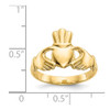 Lex & Lu 14k Yellow Gold Polished Claddagh Ring LAL97270 - 3 - Lex & Lu