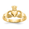 Lex & Lu 14k Yellow Gold Polished Claddagh Ring LAL97271 - Lex & Lu