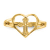 Lex & Lu 14k Yellow Gold Cross in Heart Ring - 5 - Lex & Lu